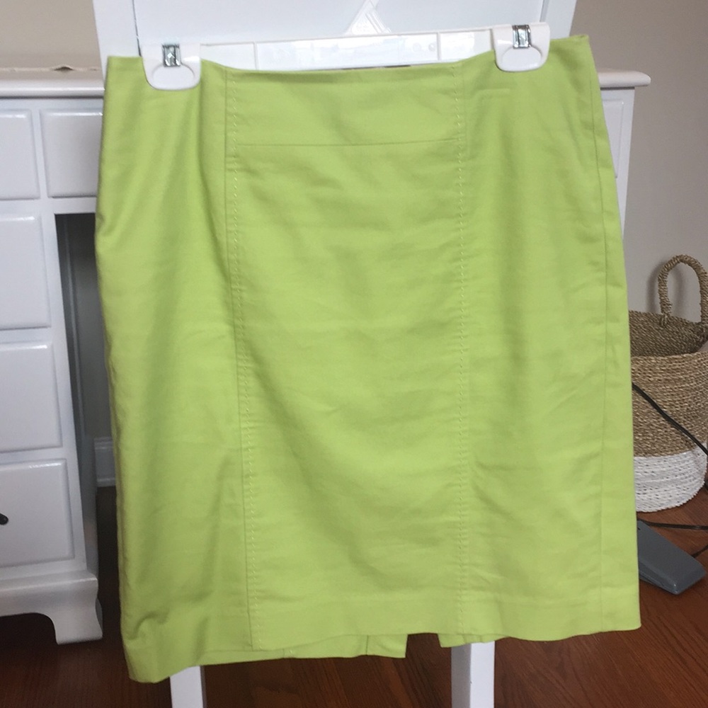 Lime green Loft pencil skirt, size 4